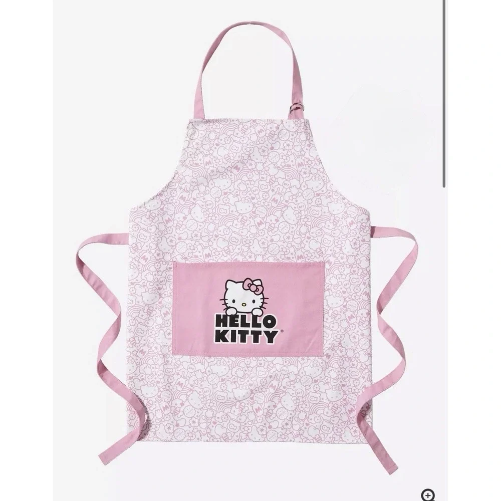 1pc Sanrio Hello Kitty Cute Canvas Apron with Pocket Back Apron ONE SIZE